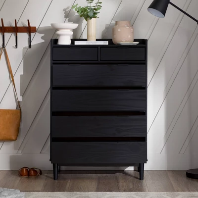 Mid-Century Modern Solid Wood 6 Drawer Vertical Dresser - Saracina Home - Image 6