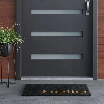 1'6"x2'6"/18"x30" Hello Doormat Black - Project 62™ - Image 2
