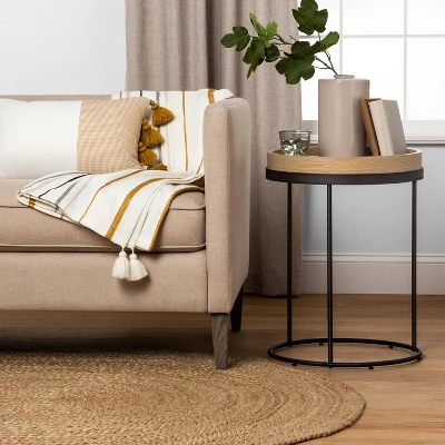 Wood & Steel Accent Side Table - Natural/Black - Hearth & Hand⢠With Magnolia