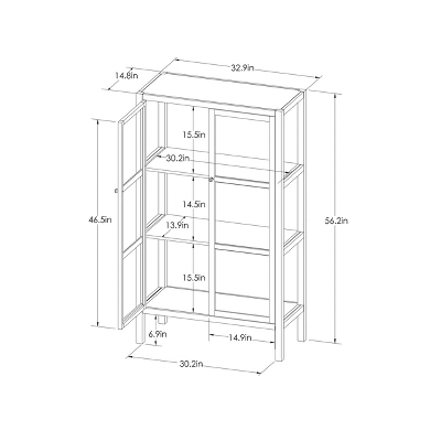 56.2" Hadley Library Cabinet With Glass Shell White - Threshold™ - Image 5