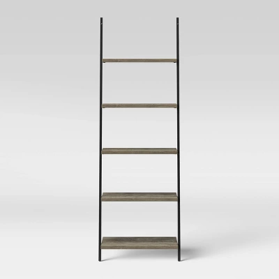 72" Loring 5 Shelf Leaning Bookshelf - Threshold™ - Image 8