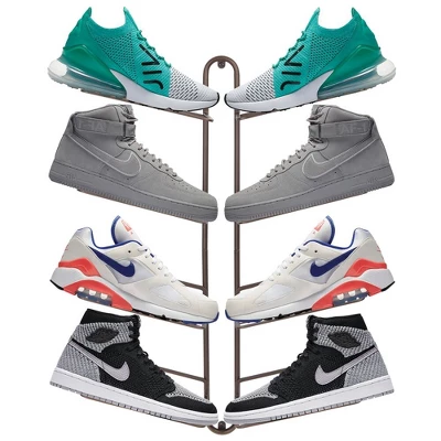 MDesign Metal Shoe Display & Storage Rack, 4 Tier, Wall Mount - Image 3