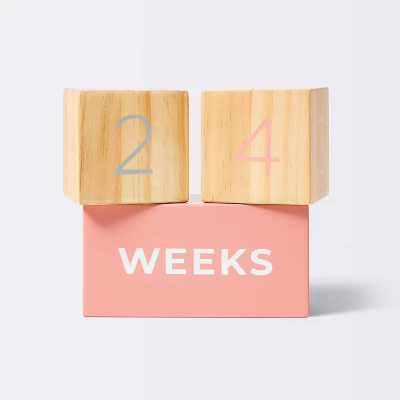 Milestone Blocks - Pink And Natural Wood - Cloud Island™ - Image 2
