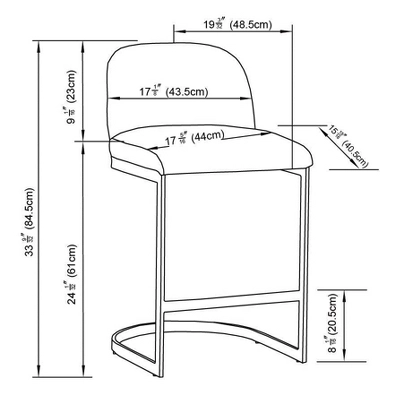 2pk Jules Cantilever Armless Upholstered Counter Height Barstool - Threshold™ - Image 5