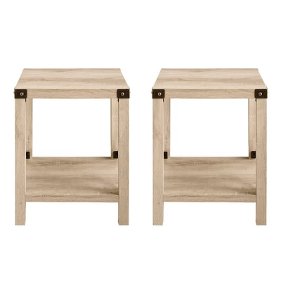 Set Of 2 Sophie Rustic Farmhouse X Frame Side Tables - Saracina Home - Image 11