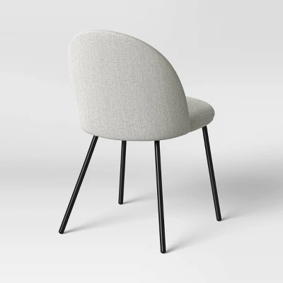 2pk Nils Metal Base Dining Chairs Gray Woven Fabric - Project 62™ - Image 4