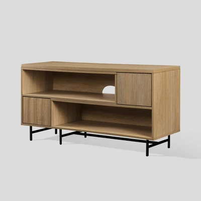 Modern Reeded Door Extendable TV Stand For TVs Up To 50" - Saracina Home - Image 7