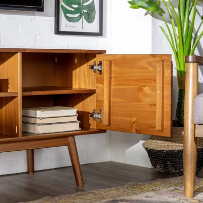 Solid Wood Mid-Century Modern TV Stand For TVs Up To 65" - Saracina Home - Image 7