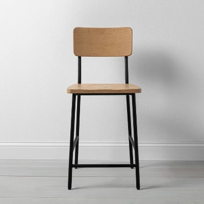Wood & Steel Counter Stool -Natural/Black - Hearth & Hand™ With Magnolia - Image 2