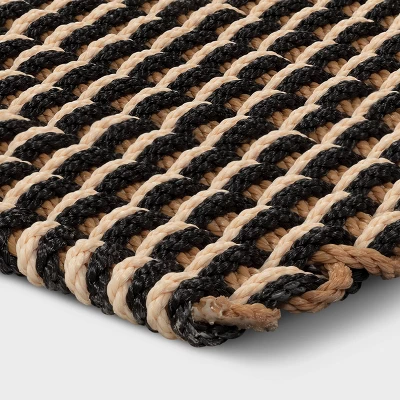 1'6"x2'6" Rope Braided Basket Weave Doormat Black/Brown/Cream - Threshold™ - Image 2