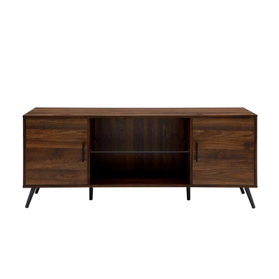 2 Door Mid-Century Modern Wood Storage TV Stand For TVs Up To 65" - Saracina Home - Image 12