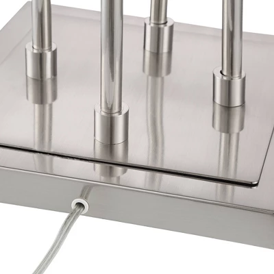 Possini Euro Design Modern Tree Floor Lamp With USB Charging Port 4-Light 72" Tall Brushed Nickel Glass Shade Living Room Reading - Image 4