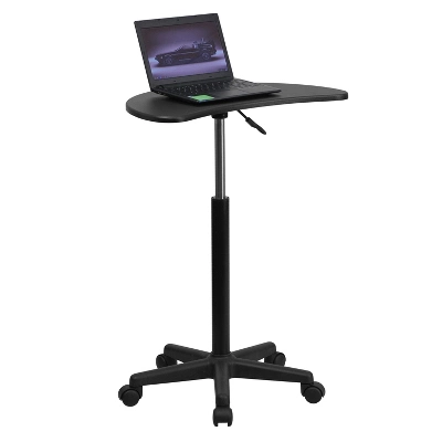 Emma And Oliver Sit To Stand Mobile Laptop Computer Desk - Portable Rolling Standing Desk - Image 16