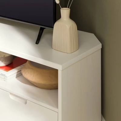 Cara Mid-Century Modern 3 Drawer Corner TV Stand For TVs Up To 58" - Saracina Home - Image 16