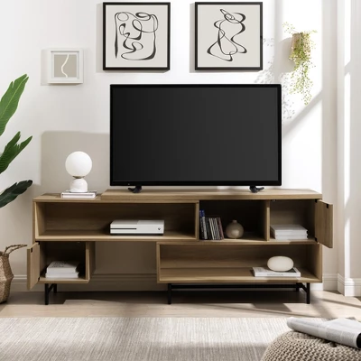 Modern Reeded Door Extendable TV Stand For TVs Up To 50" - Saracina Home - Image 6