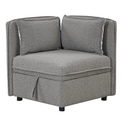 122.8" Minimalist Convertible Modular Sofa, Upholstered Sectional Sofa Couch With 5 Pillows-ModernLuxe - Image 13