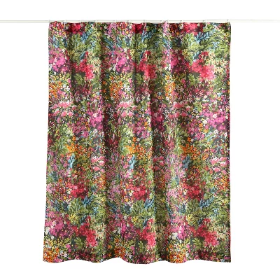 Basel Floral Lined Shower Curtain With Grommets - Levtex Home - Image 2