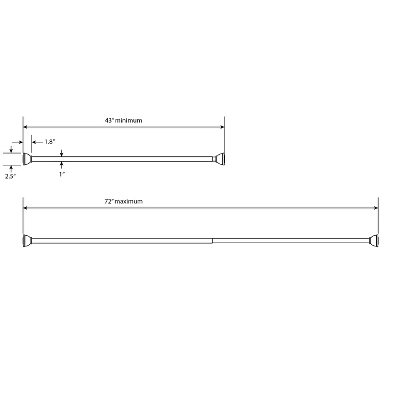 72" Half Moon Dual Mount Shower Rod - Threshold™ - Image 4