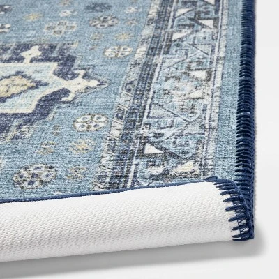 Vintage Persian Medallion Kitchen Rug Blue - Threshold™ - Image 3