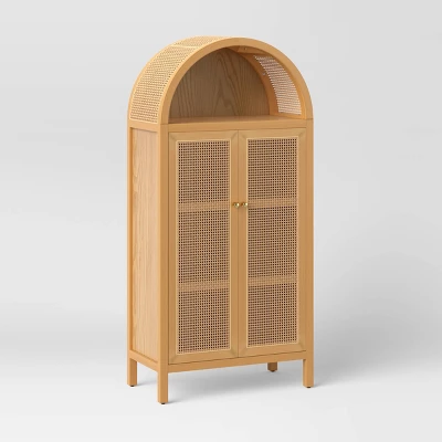 Woven Arched Wood Cabinet - Threshold™ - Image 9