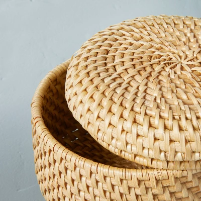 Woven Basket With Lid Natural - Hearth & Hand™ With Magnolia - Image 3