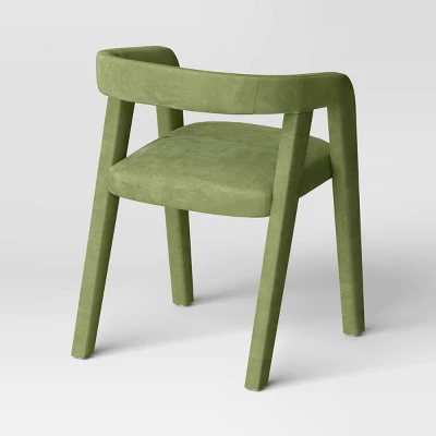 Lana Curved Back Upholstered Dining Chair Olive Green Velvet - Threshold™ - Image 3