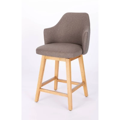 Kinston Swivel Curved Back Upholstered Counter Height Barstool - Threshold™ - Image 11