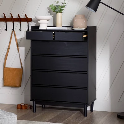 Mid-Century Modern Solid Wood 6 Drawer Vertical Dresser - Saracina Home - Image 7