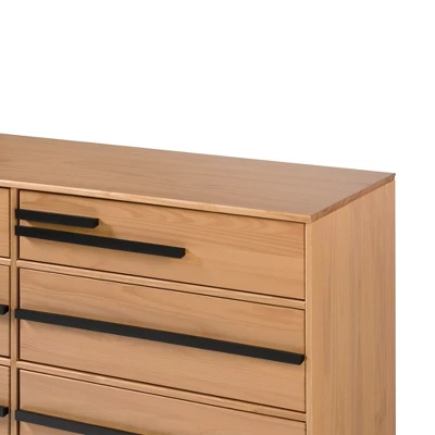 Modern 6 Drawer Double Dresser With Long Handles - Saracina Home - Image 15