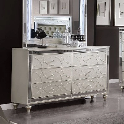 3pc Queen La Mesa Bed Nightstand And Dresser Set Silver - HOMES: Inside + Out - Image 6