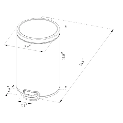 12L Round Step Trash Can - Brightroom™ - Image 3