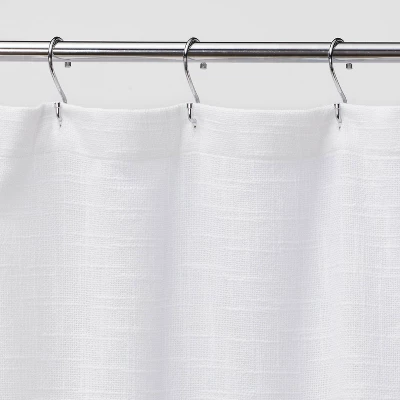 Woven Shower Curtain White - Threshold™ - Image 2