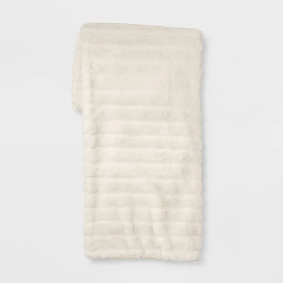 Textured Faux Fur Reversible Throw Blanket - Threshold™ - Image 6