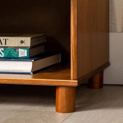 Set Of 2 Katie Transitional Tray Top 1 Drawer Solid Wood Nightstands Caramel - Saracina Home - Image 5