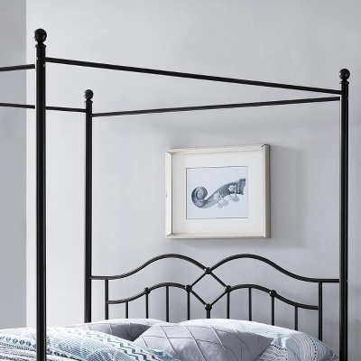Queen Earhart Traditional Iron Canopy Bed - Christopher Knight Home - Image 2