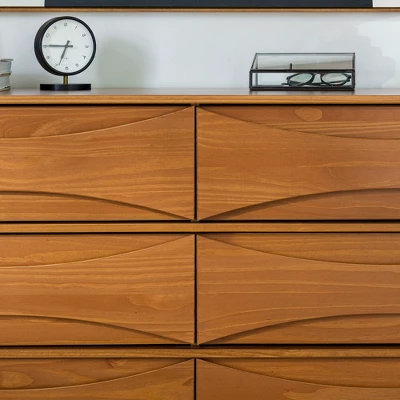 Mid-Century Modern Contoured 6 Drawer Dresser - Saracina Home - Image 14