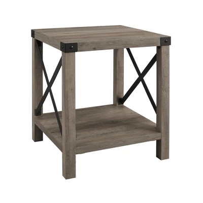 Sophie Rustic Industrial X Frame Side Table - Saracina Home - Image 9