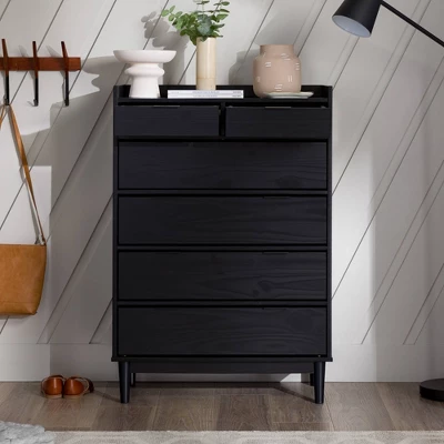 Mid-Century Modern Solid Wood 6 Drawer Vertical Dresser - Saracina Home - Image 8