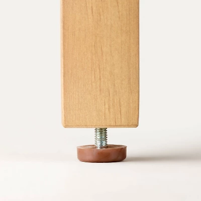 Grooved Wood With Glass 4-Door Sideboard Buffet Cabinet- Natural - Hearth & Hand™ With Magnolia - Image 4