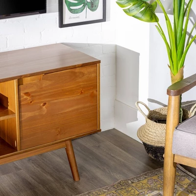 Solid Wood Mid-Century Modern TV Stand For TVs Up To 65" - Saracina Home - Image 3