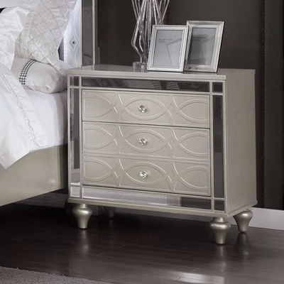 3pc Queen La Mesa Bed Nightstand And Dresser Set Silver - HOMES: Inside + Out - Image 8