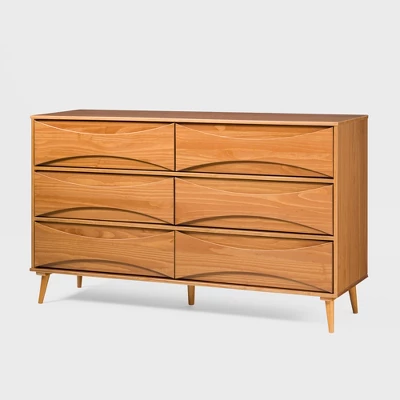 Mid-Century Modern Contoured 6 Drawer Dresser - Saracina Home - Image 11