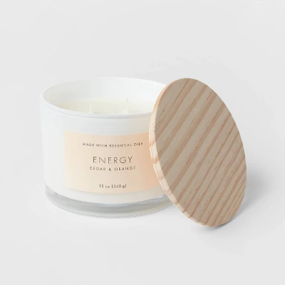 Wood Lidded Glass Wellness Energy Candle - Threshold™ - Image 2