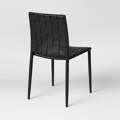 Wellfleet Woven Leather Metal Base Dining Chair - Threshold™ - Image 4