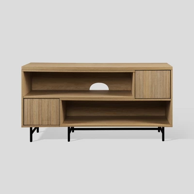 Modern Reeded Door Extendable TV Stand For TVs Up To 50" - Saracina Home - Image 3