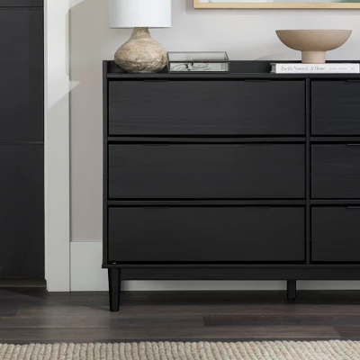 Mid-Century Modern Solid Wood 6 Drawer Double Dresser - Saracina Home - Image 9