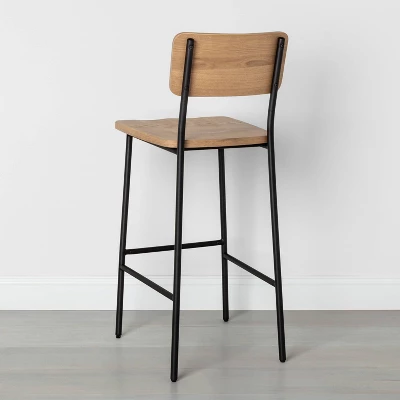 Wood & Steel Bar Stool - Natural/Black - Hearth & Hand™ With Magnolia - Image 3