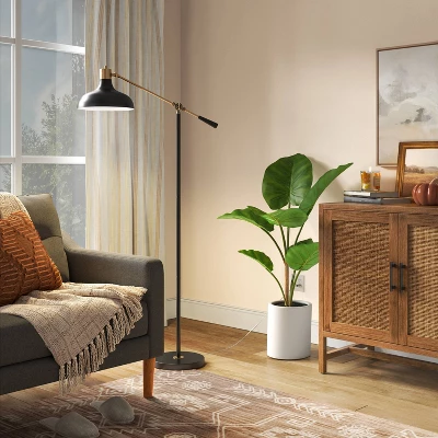Crosby Bell Schoolhouse Floor Lamp Matte Black (Includes LED Light Bulb) - Threshold™ - Image 2