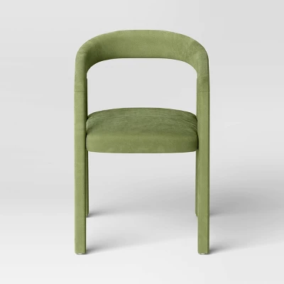 Lana Curved Back Upholstered Dining Chair Olive Green Velvet - Threshold™ - Image 2