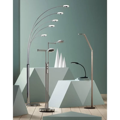 Possini Euro Design Magnum Modern Task Floor Lamp 61" Tall French Bronze Brown Metal LED Adjustable For Living Room Reading Bedroom Office House Home - Image 8